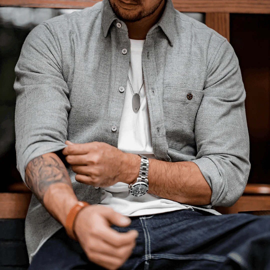 Essential Basic Flannel Shirt - Image 3